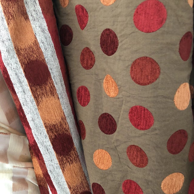 2010s Tyler Hall Red & Burgundy Circles on Creamy Background Fabric For Sale - Image 5 of 7