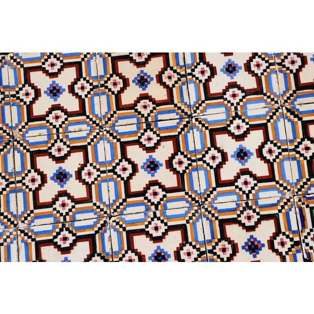 Art Nouveau / Early Art Deco Design Set of 33 Portuguese Geometric Tiles Multicolor c.1900s For Sale - Image 12 of 18