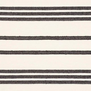 Schumacher Dune Stripe Fabric in Black For Sale