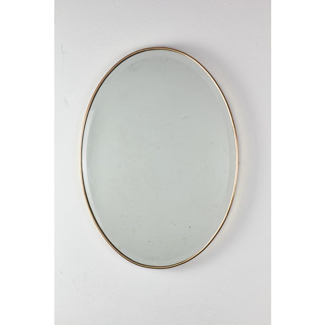 Metal Mirror with Brass Edge, 1950s For Sale - Image 7 of 8