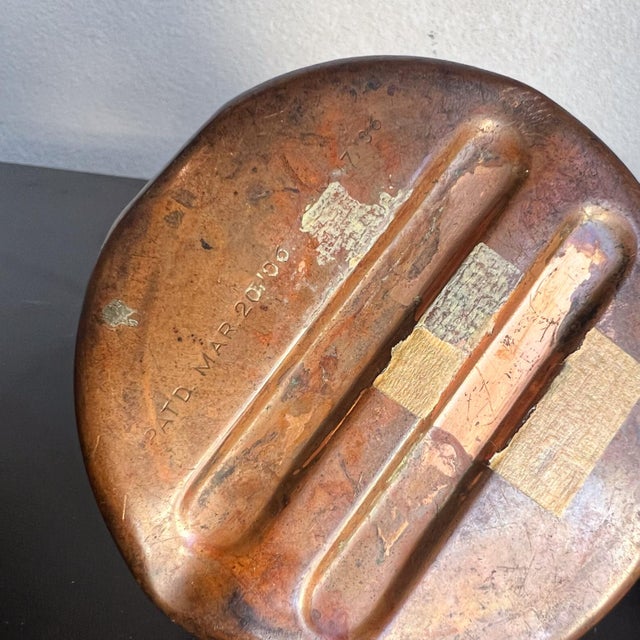 1904 Antique Manning Bowman Patinated Copper Brass Oil Lamp For Sale - Image 9 of 10