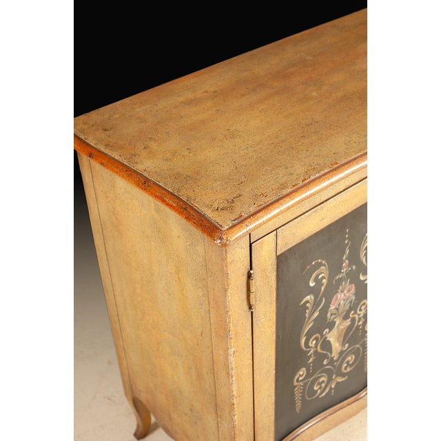 Rustic Handcrafted Italian Hand-Painted Two-Door Sideboard For Sale - Image 3 of 3