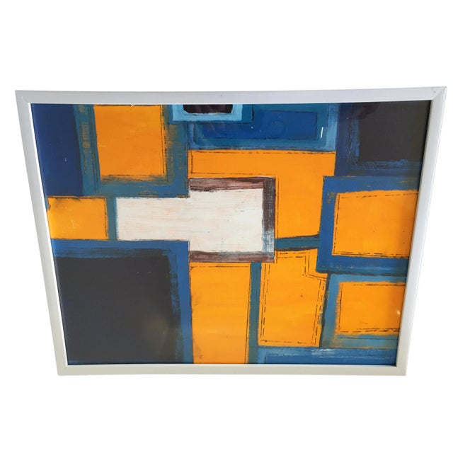 Acrylic on Paper Framed Abstract For Sale In New York - Image 6 of 8
