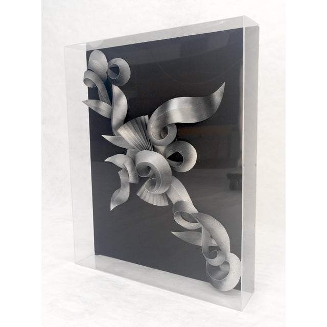 Greg Copeland Showcased 3D Abstract Signed Greg Copeland Paper Sculpture Rectangular Wall Art For Sale - Image 4 of 7