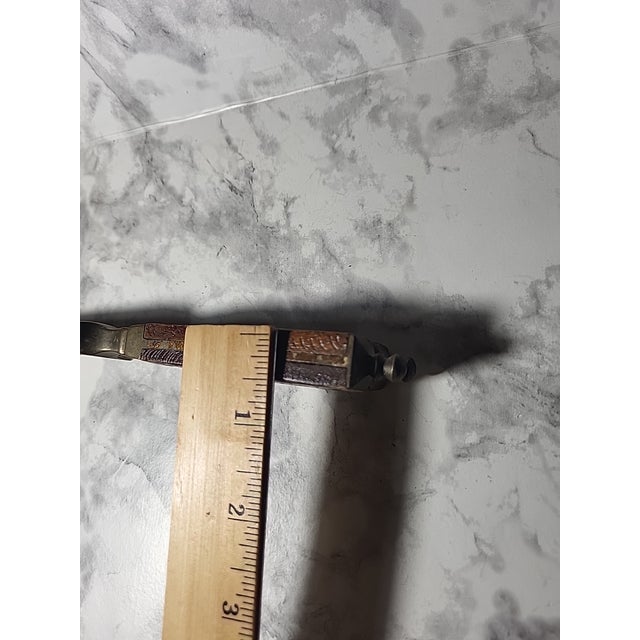 Vintage Brass Wood Carved Nut Cracker For Sale - Image 10 of 11