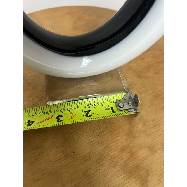 Vintage Murano Love Knot Art Glass Sculpture Black White Lucite Base For Sale - Image 16 of 16