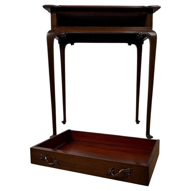 Antique Early 20th Century English Mahogany Side Table with Cabriole Legs For Sale - Image 3 of 12