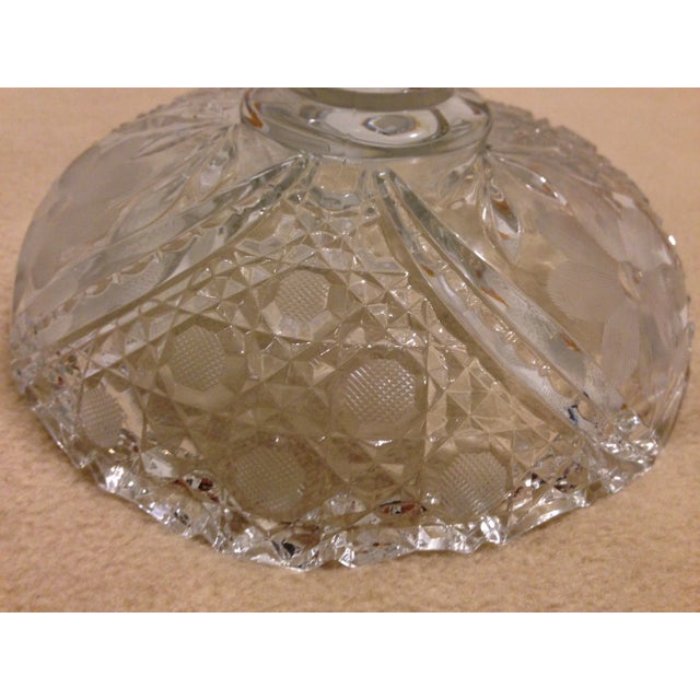 Vintage ABP Pressed/Cut Glass Pedestal Compote For Sale In New York - Image 6 of 11