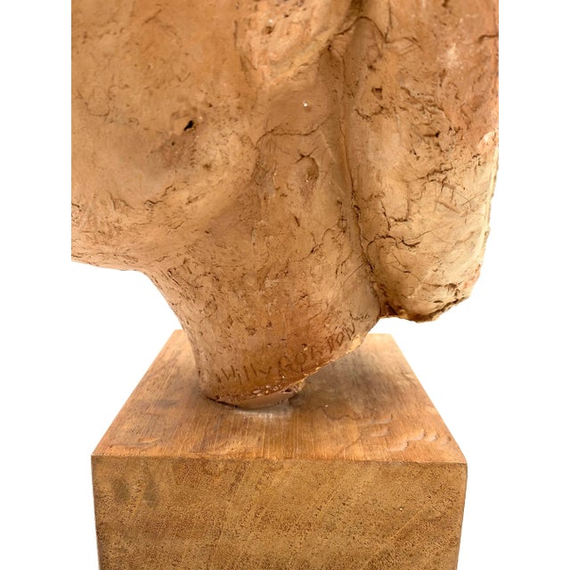Willy Gordon, Terracotta Japanese Girl Akito Head Sculpture, France 1940s For Sale - Image 12 of 13