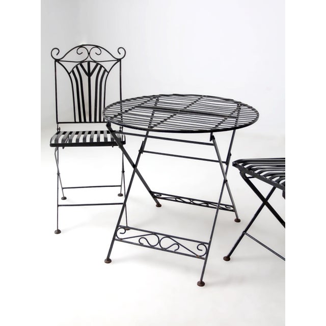 Vintage French Bistro Folding Patio Set For Sale - Image 16 of 18