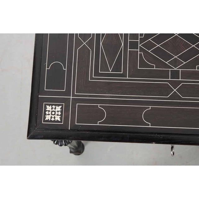 Mid 19th Century French 19th Century Ebonized and Inlaid Flip Top Vanity For Sale - Image 5 of 11