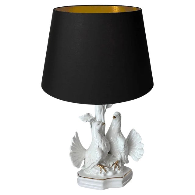 White Ceramic Table Lamp, France, 20th Century For Sale