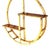 Restored Mid-Century Circular Rattan & Slat Mahogany "Skeleton" Wall Shelf For Sale In Los Angeles - Image 6 of 9