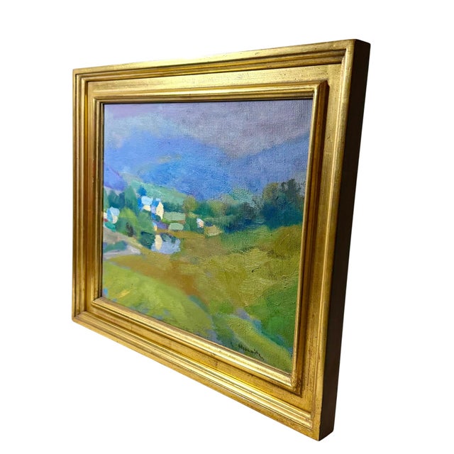 A captivating landscape by noted American artist Larry Horowitz, titled Pond in a Fog. Executed in oil on canvas, the...