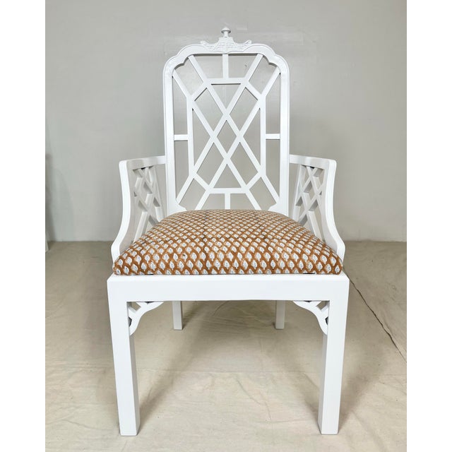 Chinoiserie Vintage Century Furniture Pagoda Dining Chairs- Set of 10 For Sale - Image 3 of 12