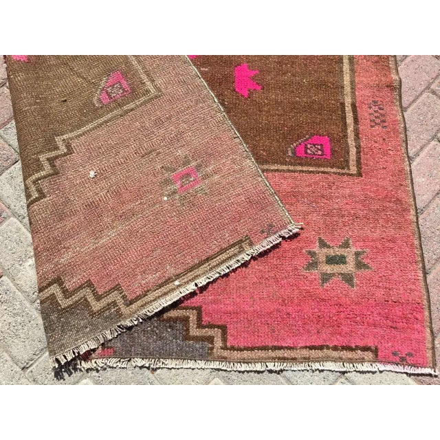 Pink 1950's Pink Turkish Rug - 60" X 114" For Sale - Image 8 of 9