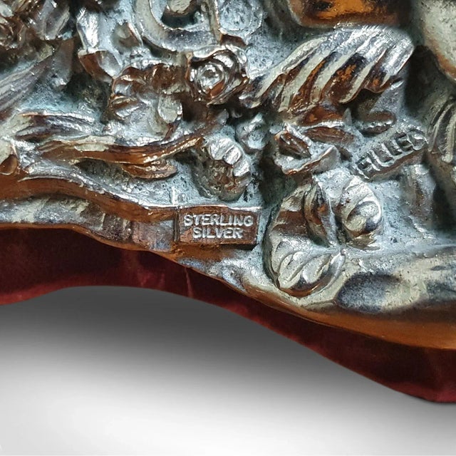 1950s Sterling Silver Decorative Mirror For Sale - Image 10 of 11