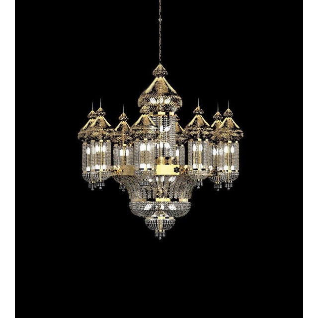 Silver Doha 34 Lights Cascading Chandelier in Polished Chrome and Crystal by Aggiolight For Sale - Image 8 of 12