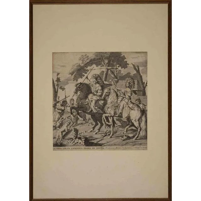 Giovanni Battista Brambilla, Princess Ludovica Maria di Savoia, Etching, 18th Century, Framed For Sale - Image 4 of 4