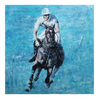 Artist Andrei Sitsko 'Man and Horse' Modern Original Painting For Sale