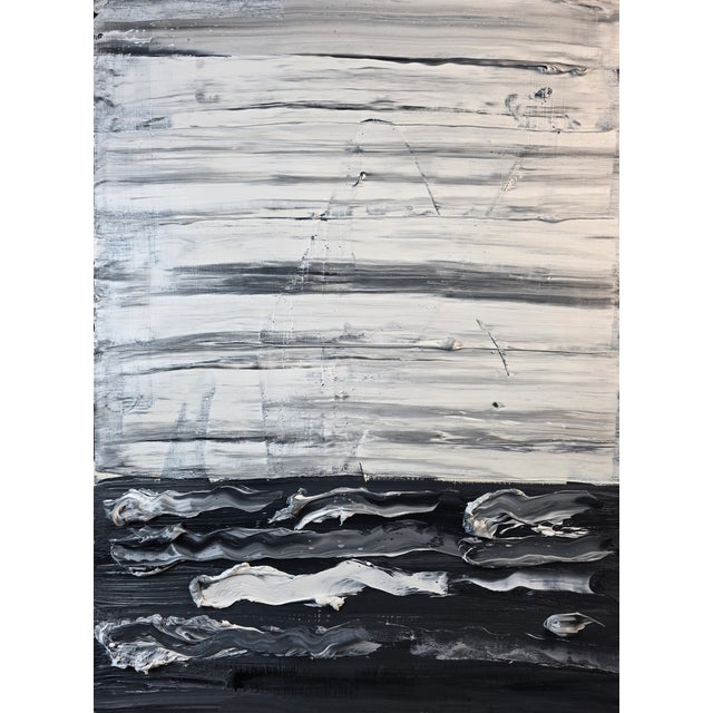 Abstract 14.2" by 18.9" Emotional Topography — Sediment (No. 2) - Original Abstract Landscape, Oil Painting - Unframed For Sale - Image 3 of 5