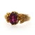 Vintage Oval Rodolite Garnet Victorian Revival in 18k Yellow Gold Solitaire Ring, Size 10.5 For Sale - Image 4 of 17