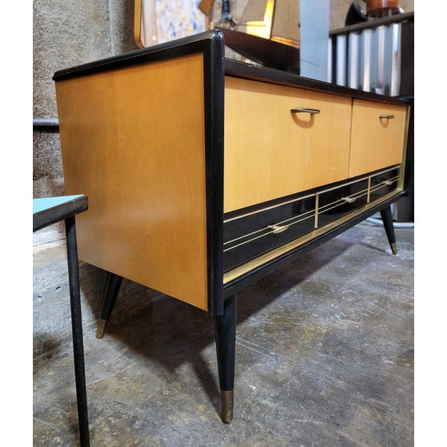 1950's Mid-Century Modern Vanity With Mirror & Lacquer Finish For Sale - Image 9 of 12