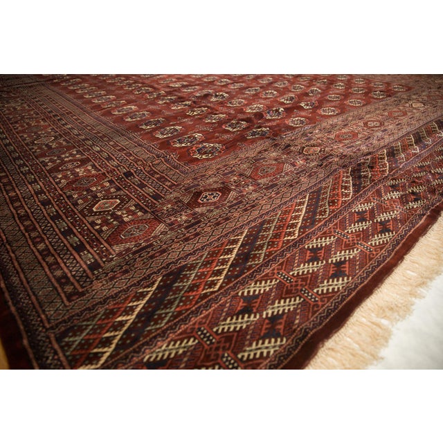 Burgundy Vintage Fine Bokhara Rug - 12'2" X 14'8" For Sale - Image 8 of 15