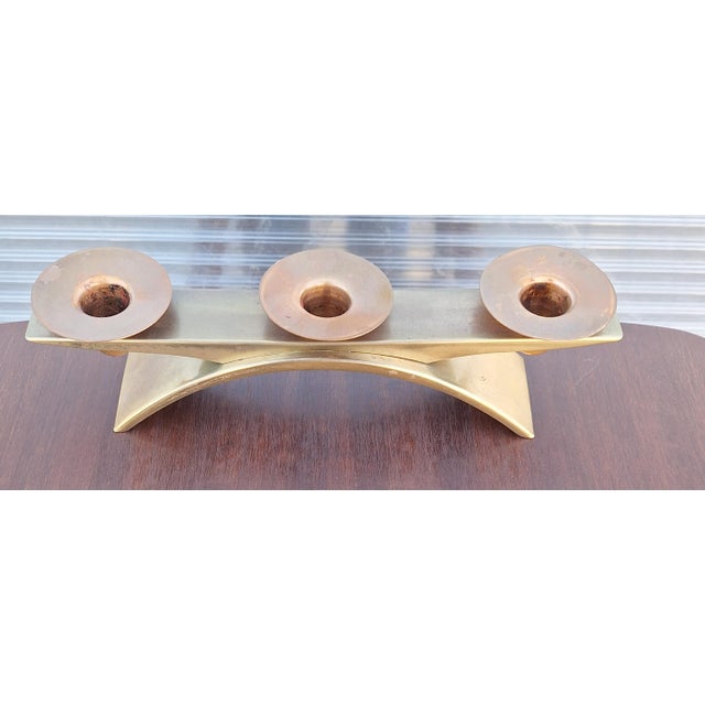 Mid-Century Candlesticks in Brass and Copper, 1950s For Sale - Image 6 of 6
