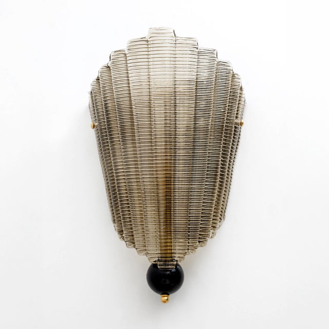 Italian Modern Murano Glass Textured Wall Sconces, 2000, Set of 2 For Sale - Image 3 of 10