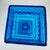 Glass 1960s Blue Glass Pedestal Jeanette Style Square Candy Nut Dish For Sale - Image 7 of 7
