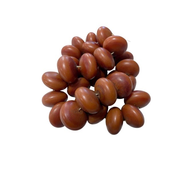 Vintage Jumbo African Copal Amber Trade Beads Phenolic Resin 2" W For Sale - Image 4 of 8