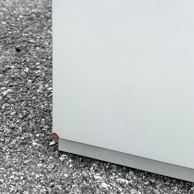 Gray Postmodern Gray Gloss Laminate Curved Edge Dresser For Sale - Image 8 of 11