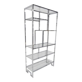 Design Institute of America Chrome and Glass Etagere For Sale