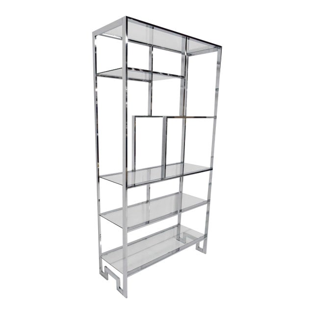 Design Institute of America Chrome and Glass Etagere For Sale