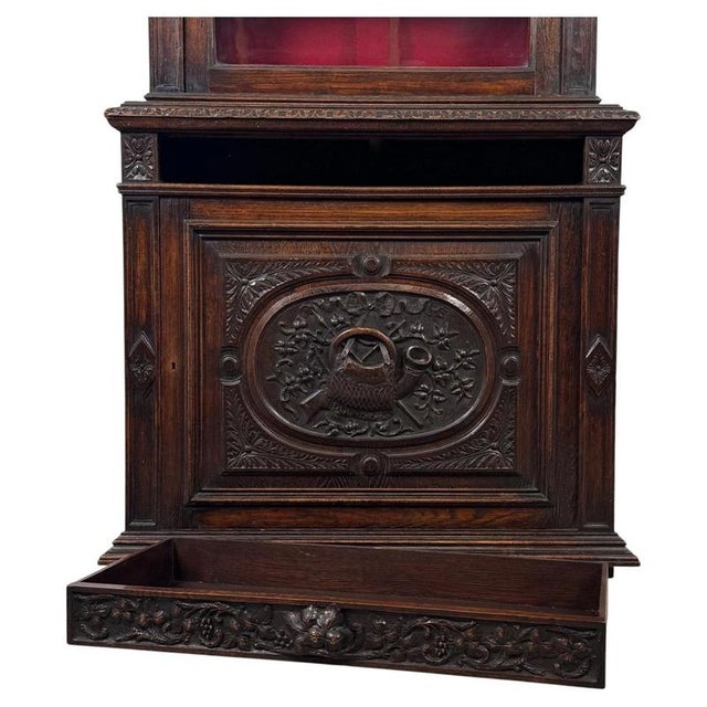 19th Century English Victorian Carved Oak Bookcase For Sale - Image 4 of 13