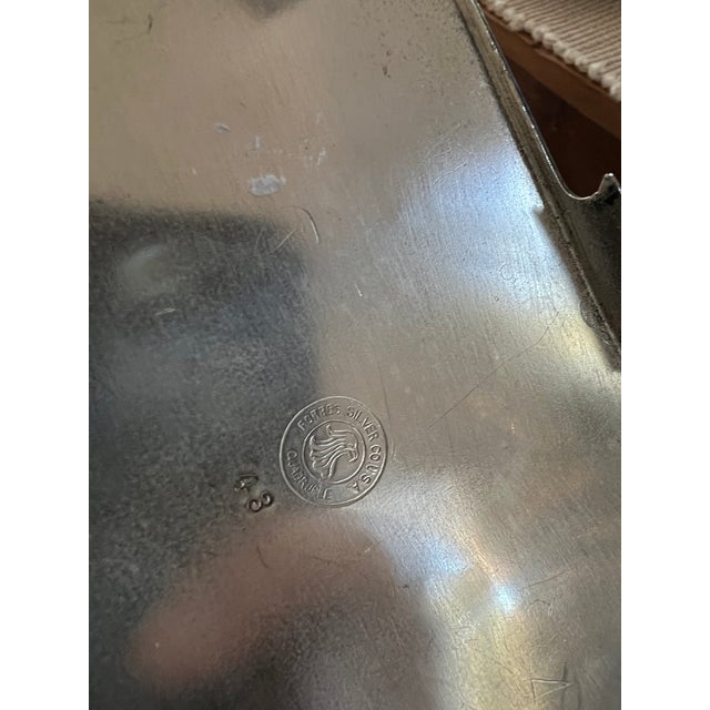 Metal Antique Forbes Silver Co #43 Silver Plate Monogram "S" Rectangle Bowl For Sale - Image 7 of 7