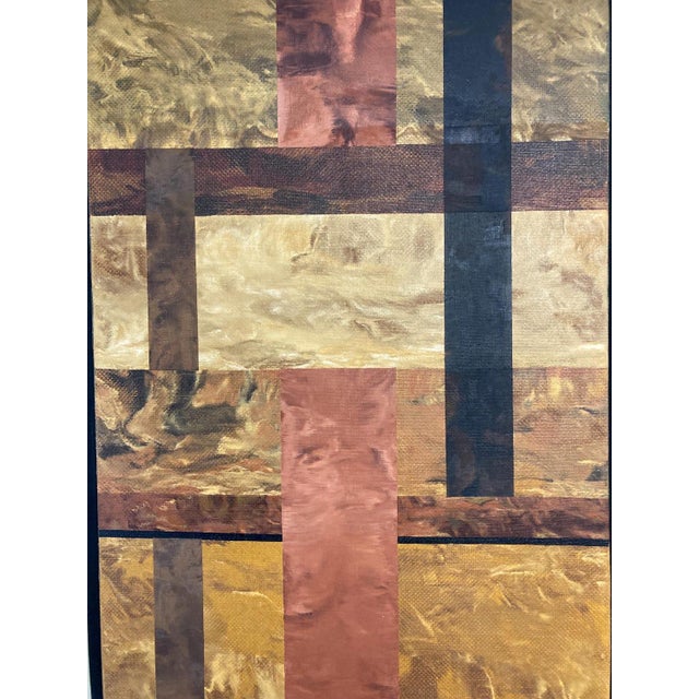 1960s Vintage Mid Century Modern Original Oil Painting For Sale - Image 5 of 6