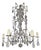 Italian 20th Century Silver Leaf Wrought Iron Chandelier With Rock Crystal For Sale