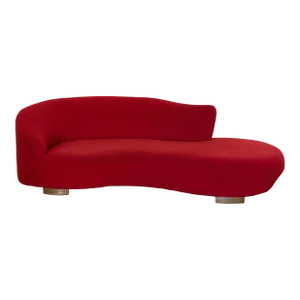 1980s Vladimir Kagan Style Curved Cloud Red Sofa