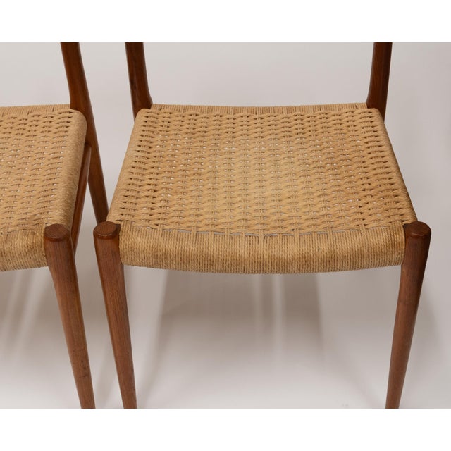 Model 75 Dining Chairs in Teak and Cord by Niels Otto (N. O.) Møller for J.L. Møllers, 1960s, Set of 4 For Sale - Image 15 of 18