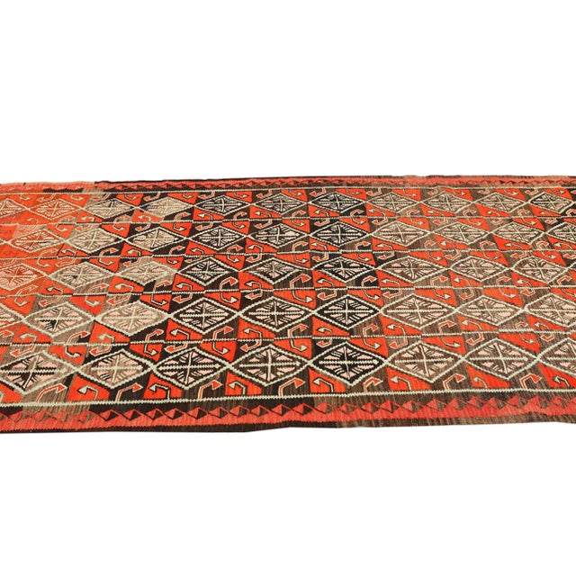 Mid 20th Century Decorative Vintage Turkish Kars Kilim Rug For Sale - Image 4 of 7