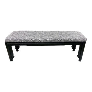 1980s Vintage Baker Asian Inspired Black Bench For Sale