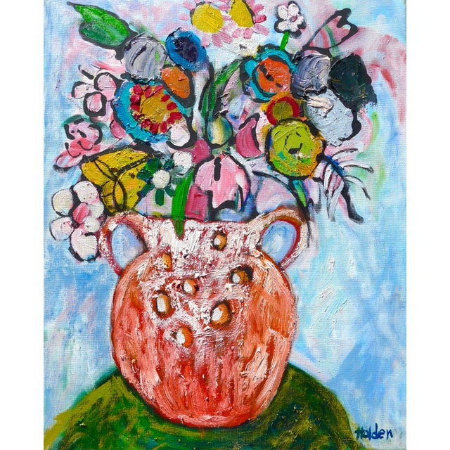 2020s “Terra Cotta Vase With Flowers” - Oil on Canvas Painting For Sale - Image 5 of 6