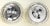 Metal Matching Pair of Vintage-Style Crystal Flush Mount Ceiling Lights / Chandelier For Sale - Image 7 of 14