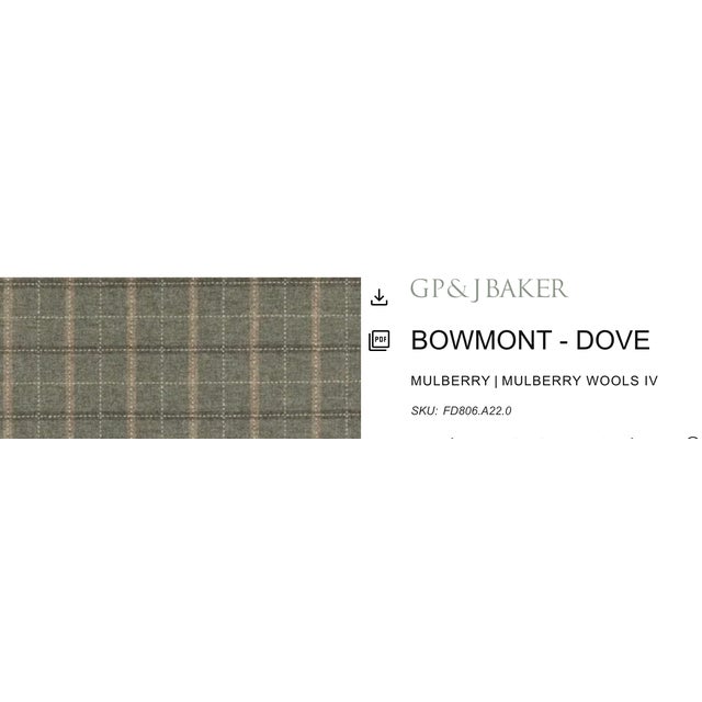 A handsome pair of custom 22" x 22" designer pillows crafted from Mulberry Wool IV fabric. This classic wool plaid...