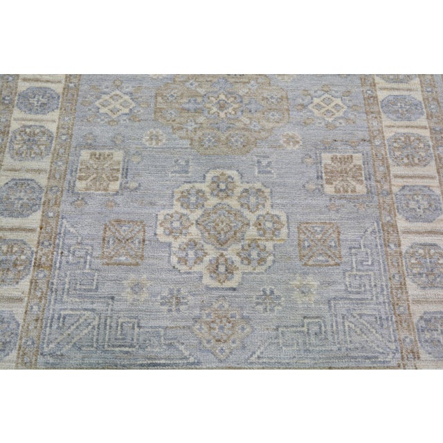 Turkish Turkish Oushak Hand Knotted Wool Rug, 5'1"x7' For Sale - Image 3 of 4
