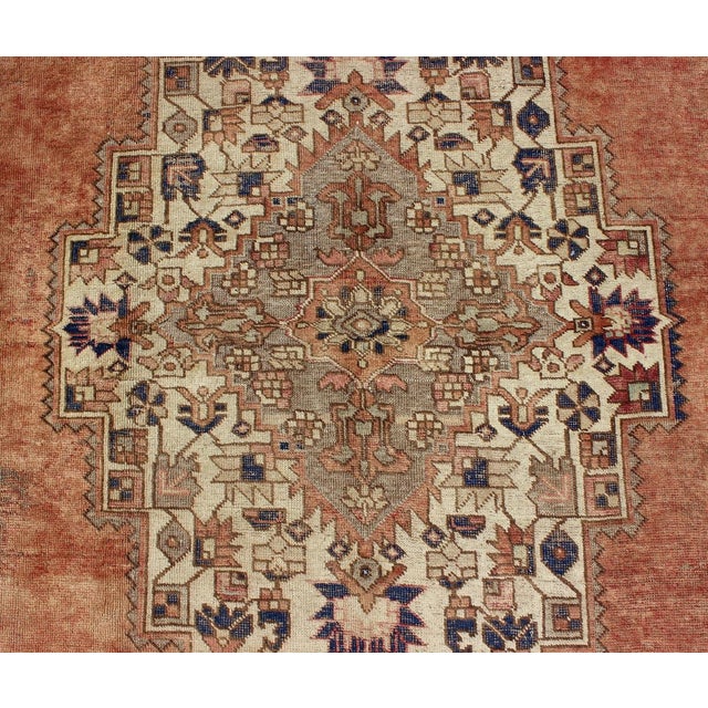 Tribal Vintage Turkish Oushak Rug 7'5 X 13' For Sale - Image 3 of 10