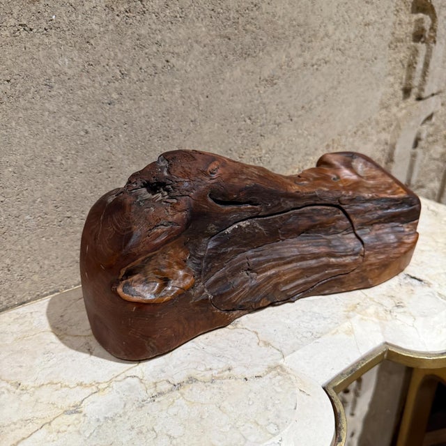 Brown 1970s Jewelry Secret Stash Box Organic Wood For Sale - Image 8 of 8