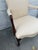 Textile Pair of Vintage French Provincial Upholstered Armchairs With Cabriole Legs and Carved Details For Sale - Image 7 of 12